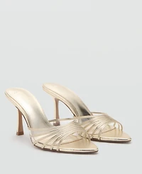 Mango Women's Metallic Strappy Heeled Sandals