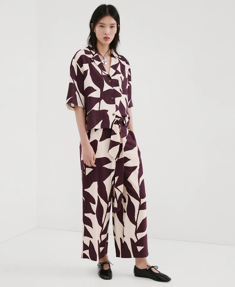 Mango Women's Printed Straight Pants