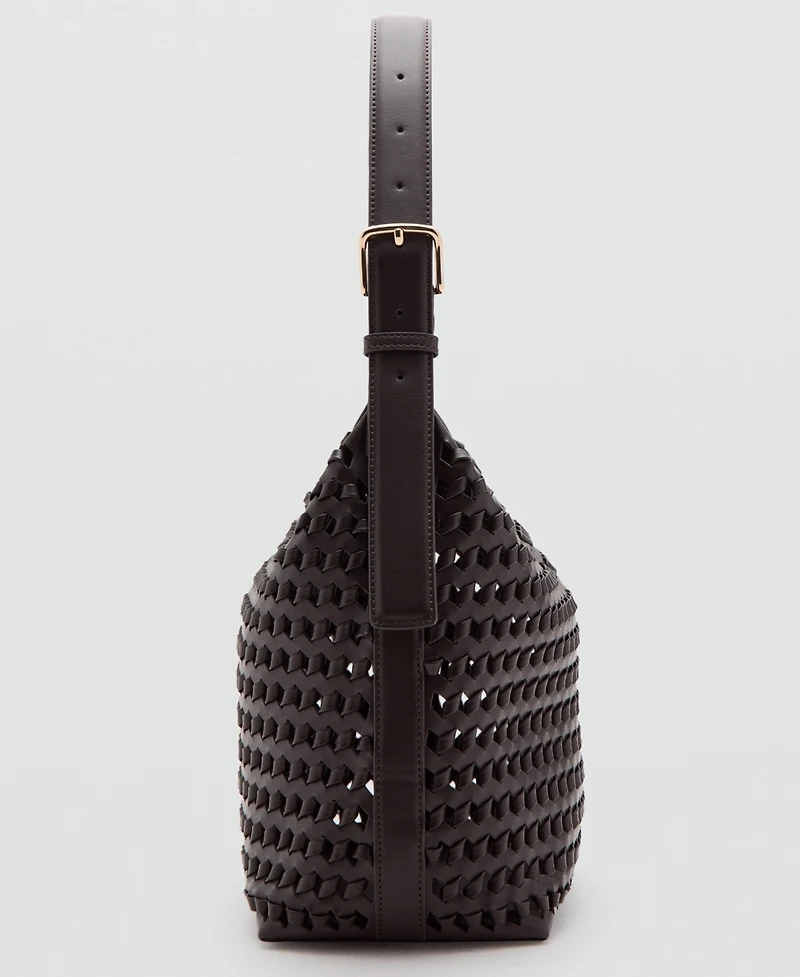 Mango Women's Braided Shoulder Bag