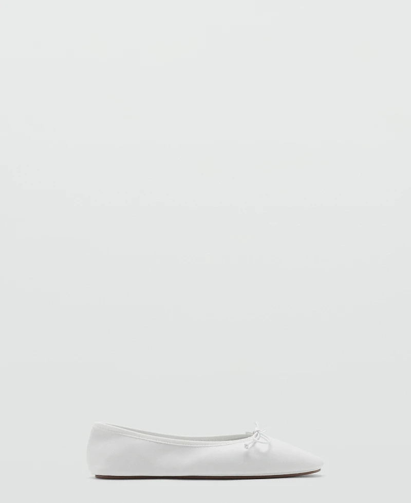 Mango Women's Bow Leather Ballet Flats