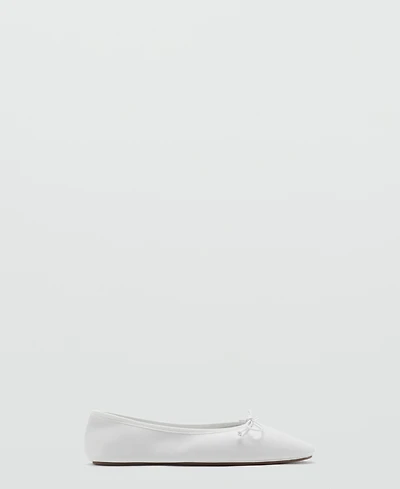 Mango Women's Bow Leather Ballet Flats