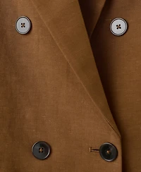 Mango Women's Double-Breasted Linen Suit Blazer