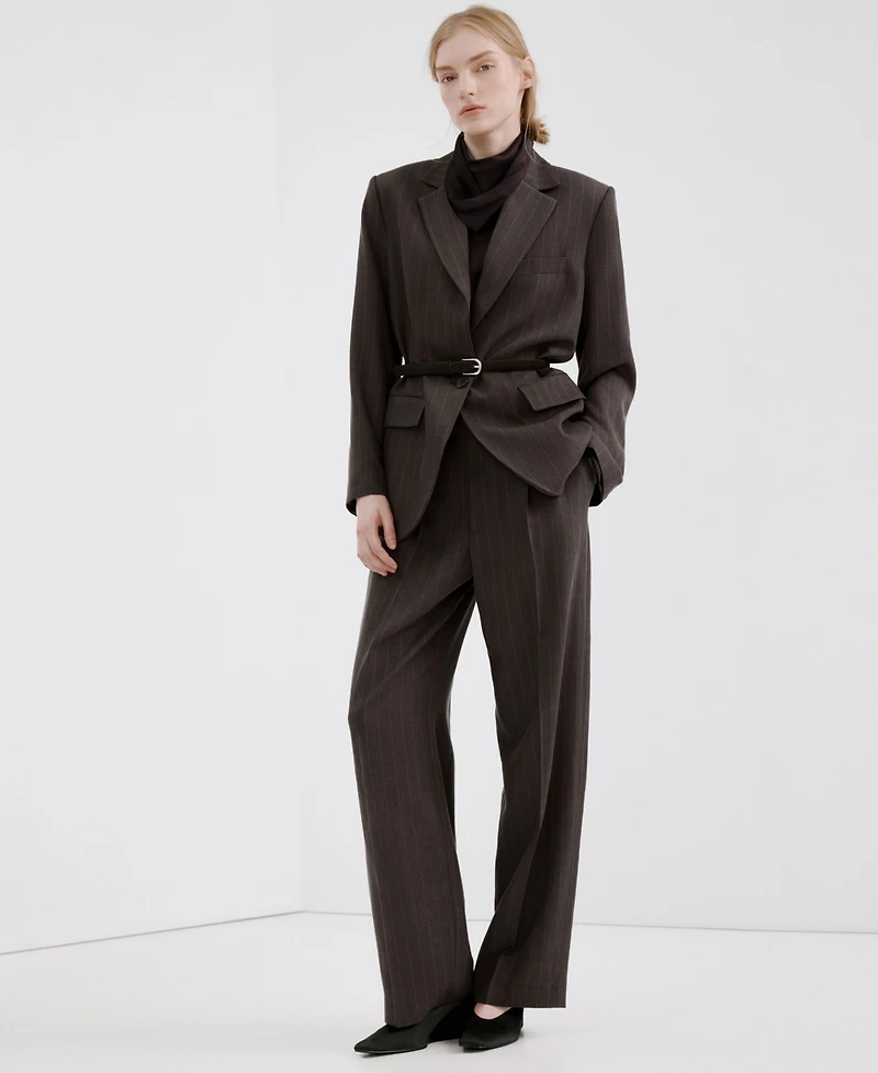 Mango Women's Pinstripe Suit Blazer