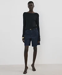 Mango Women's High-Waist Straight-Fit Denim Shorts