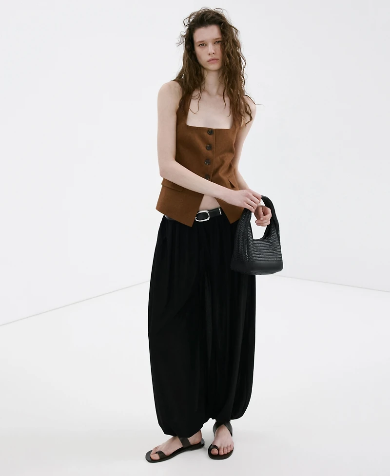 Mango Women's Linen Suit Vest