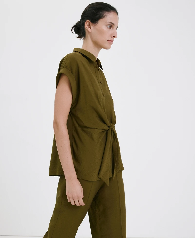 Mango Women's Straight Mid-Rise Pants
