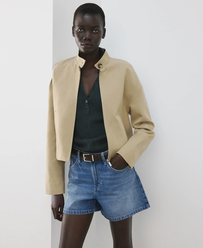 Mango Women's Straight Denim Shorts
