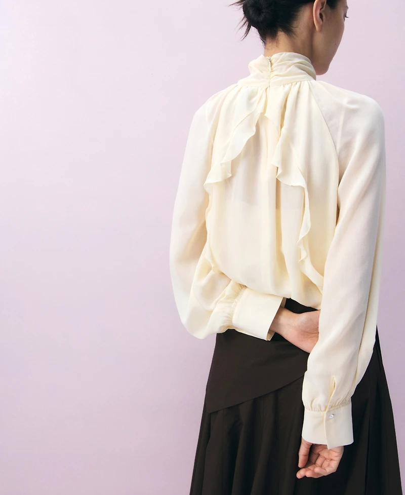 Mango Women's Semi-Sheer High-Neck Blouse