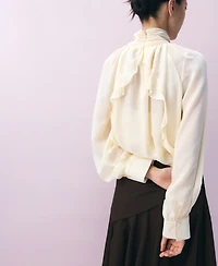 Mango Women's Semi-Sheer High-Neck Blouse