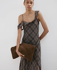 Mango Women's Check Asymmetrical Dress