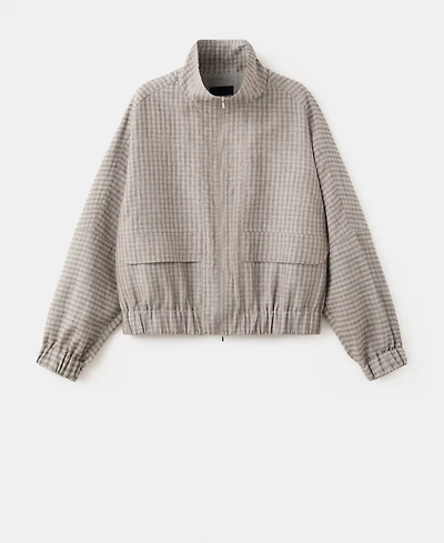 Mango Women's Checked Bomber Jacket