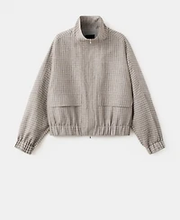 Mango Women's Checked Bomber Jacket
