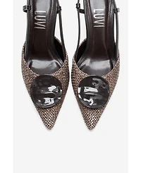 Prologue Shoes Women Levia Woven Pointed Toe Slingback Pump