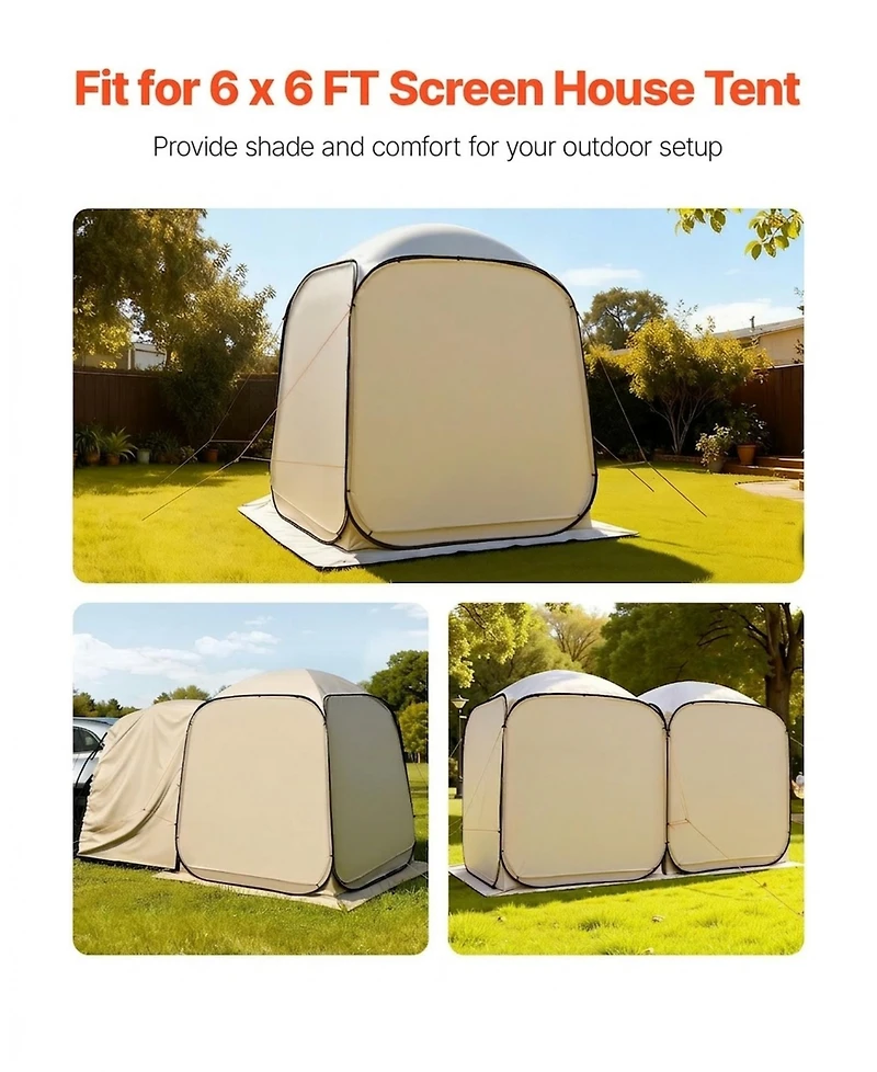 Gouun Sun Shade Sail Covers for 6 by 6 Feet Screen House Tent