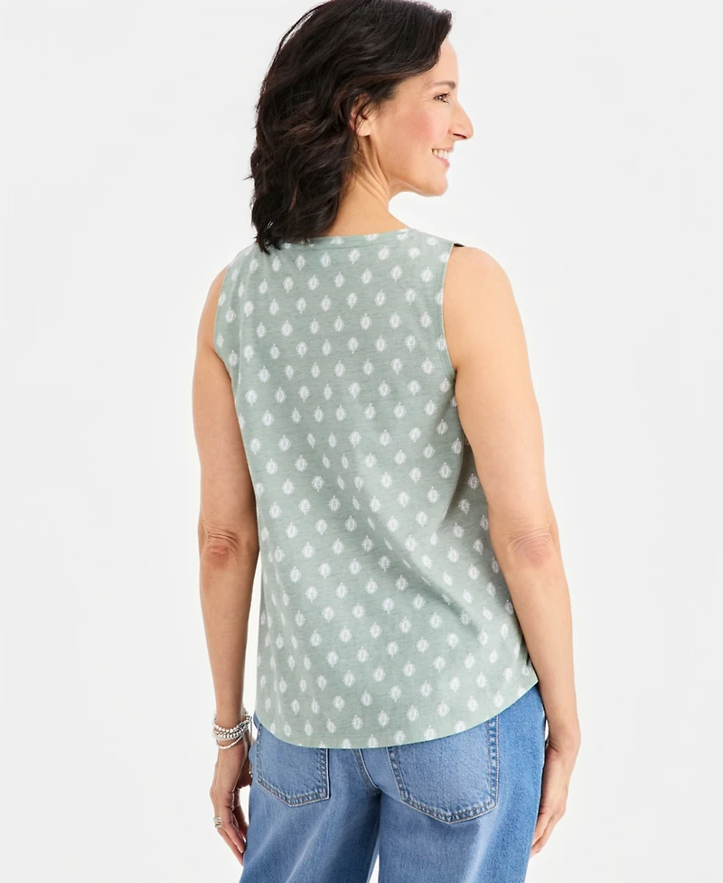 Style & Co Women's Printed V-Neck Tank Top, Macy's Exclusive