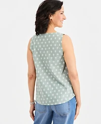 Style & Co Women's Printed V-Neck Tank Top, Macy's Exclusive