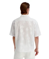 Karl Lagerfeld Paris Men's Raised Cloud Flower Stripe Shirt