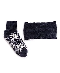 Muk Luks Women's Chenille Sock and Headband Set