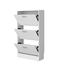 Fm Furniture Shoe Rack, 3 Flip-Down Compartments, Slim Vertical Design, Organizer