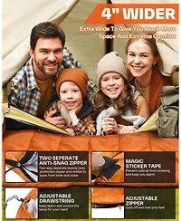 Sportneer Sleeping Bag 3 Season Warm Cold Weather for Adults Kids Boys Girls with Compression Sack Lightweight Camping Essentials Backpacking Hiking