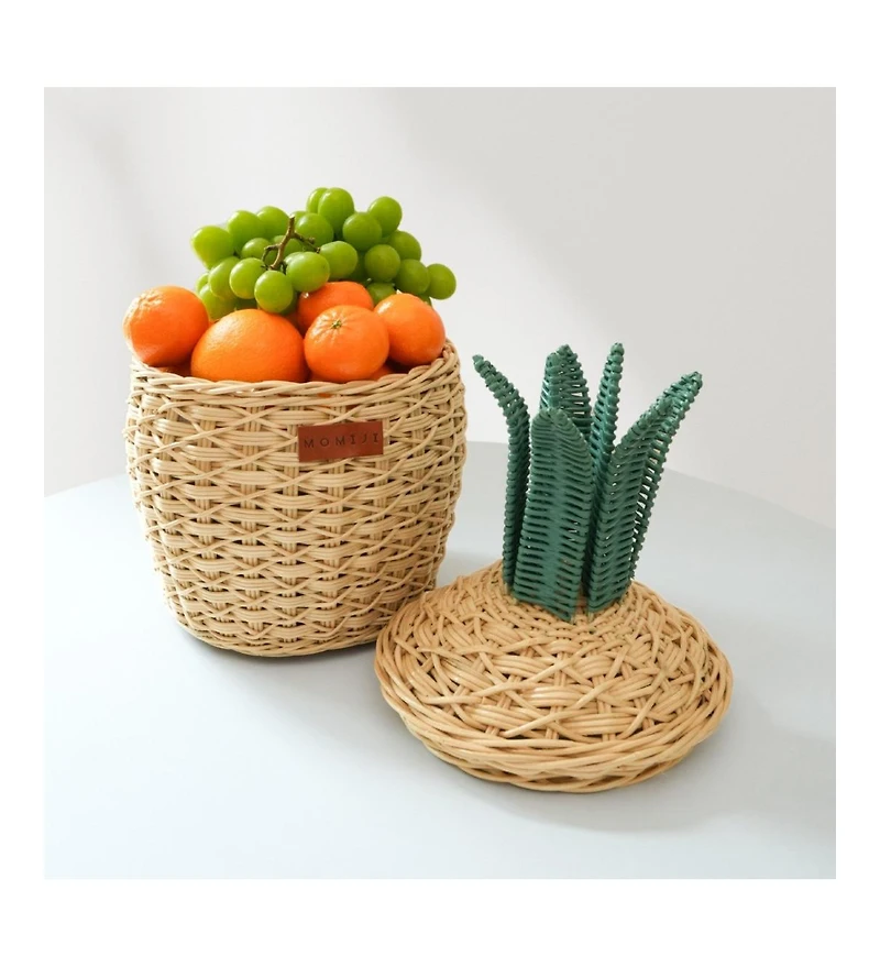 Momiji Pineapple Handcrafted Rattan Storage Basket