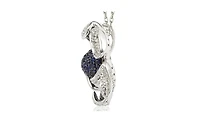 Suzy Levian New York Sterling Silver Pave Sapphire Flower Pendant