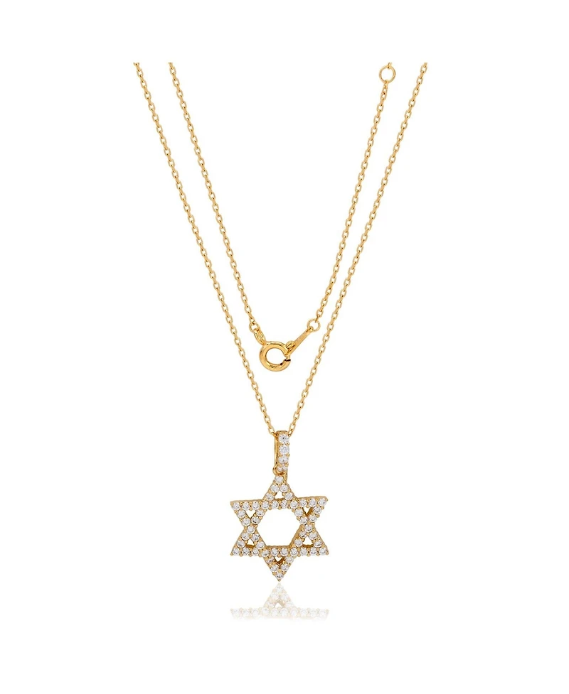 Suzy Levian New York Sterling Silver Cubic Zirconia Star of David Pendant