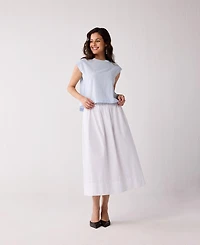 Reistor Women's Button-Back Crew Neck Top