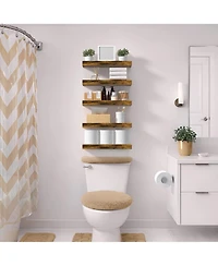 Sorbus 3 Pack 16 Inch Coastal Rectangle Floating Shelves - for Home DAcor to Display Trophies, Books, Frames, and more (Maple)