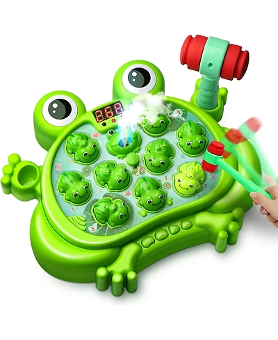 HopeRock Toys , Whack A Frog Game,with 5 Modes,45 Levels,9 Music Spray and Light-up