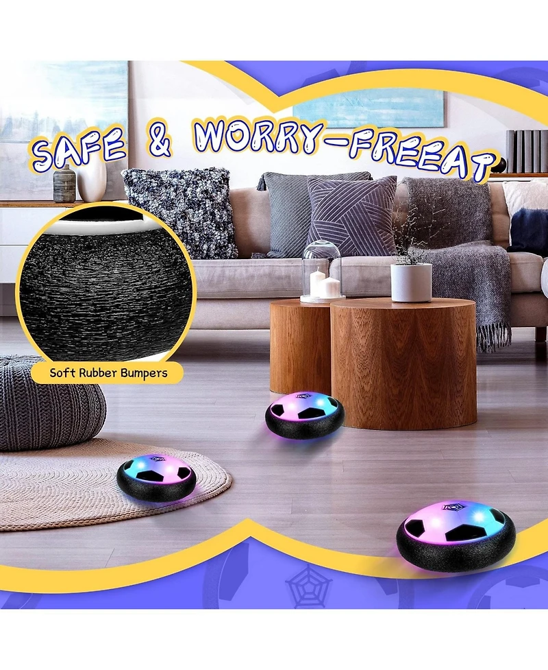 HopeRock Hover Soccer Ball Toys Old Boys Girls, Indoor and Outdoor Creative Toys for Toddlers with Foam Bumper