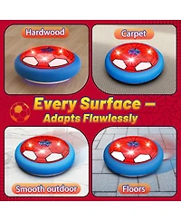 HopeRock Soccer Toys 2 Pack Hover Soccer Ball Toys Indoor Soccer Set with Led Lights, Soft Foam Bumpers, Air Floating Soccer Gifts