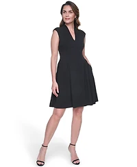 Vince Camuto Women's Scuba Crepe V-Neck Dress