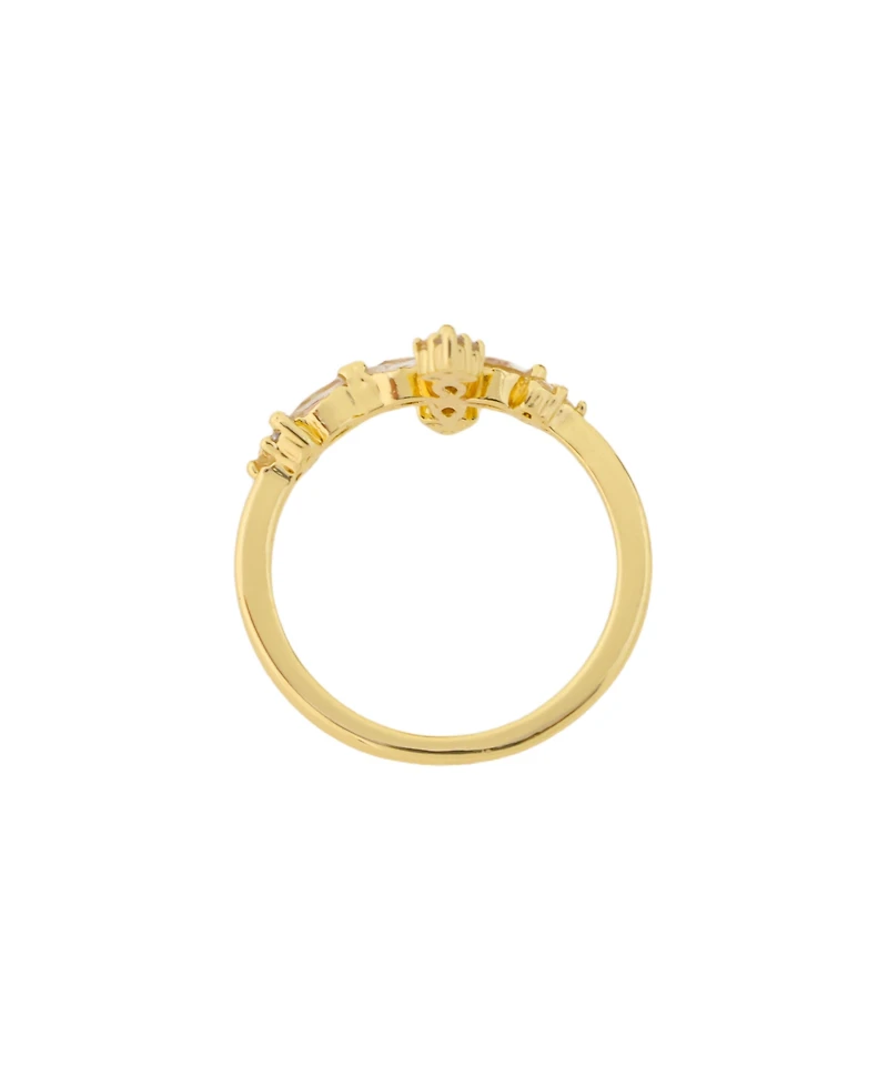 Unwritten Gold-Tone Cubic Zirconia Cross Ring
