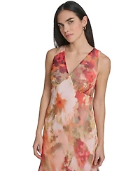 Calvin Klein Women's V Neck Midi Dress