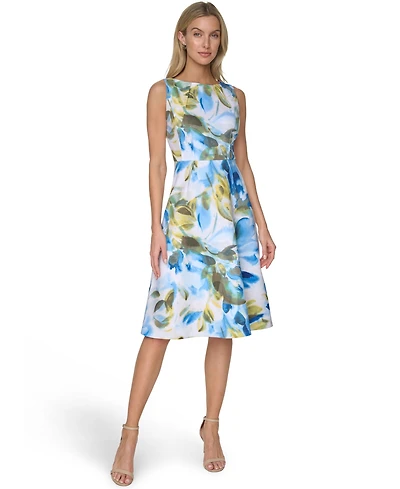 Calvin Klein Women's Boat Neck Midi Dress