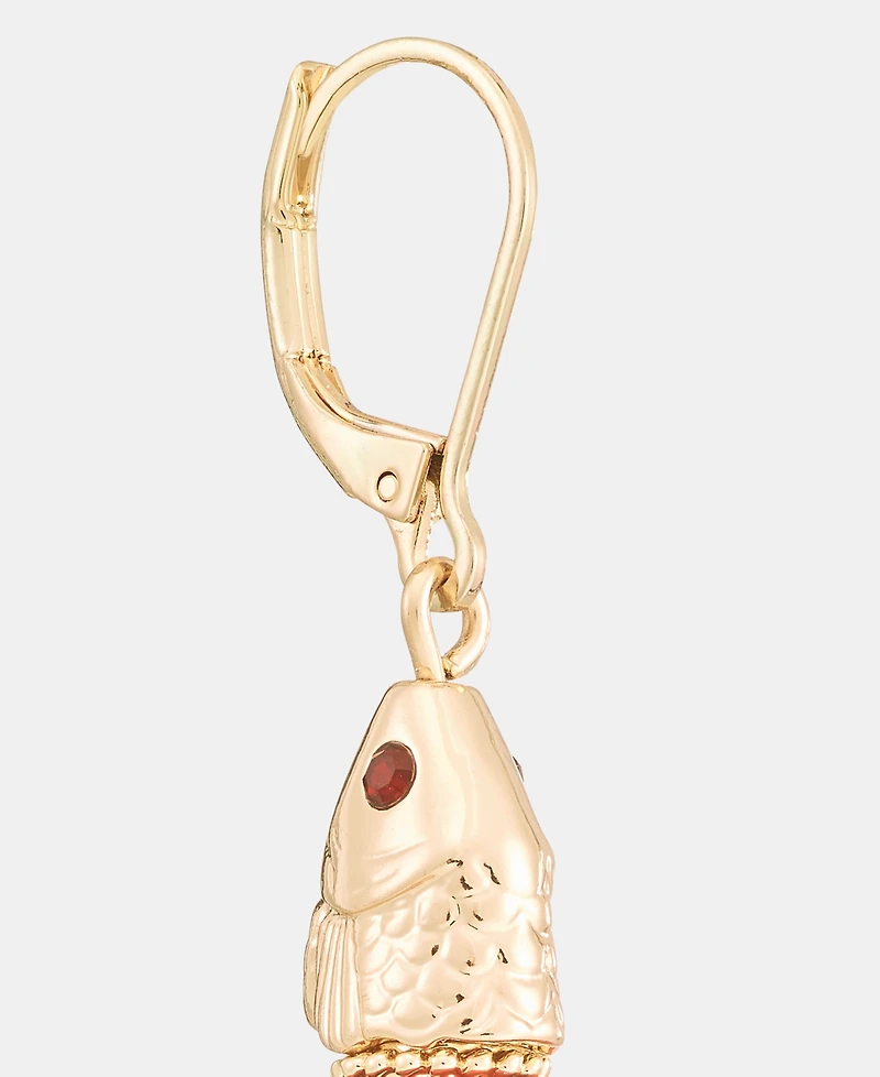 lonna & lilly Bead Fish Linear Drop Earrings