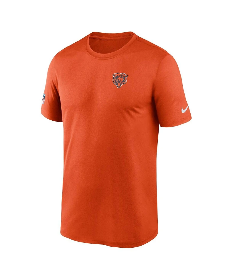 Nike Men's Orange Chicago Bears Sideline Legend Small Logo Dri-fit T-Shirt