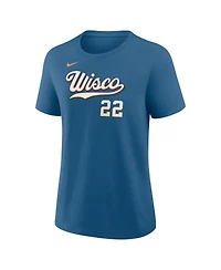 Nike Women's Christian Yelich Blue Milwaukee Brewers 2026 City Connect Name Number T-Shirt