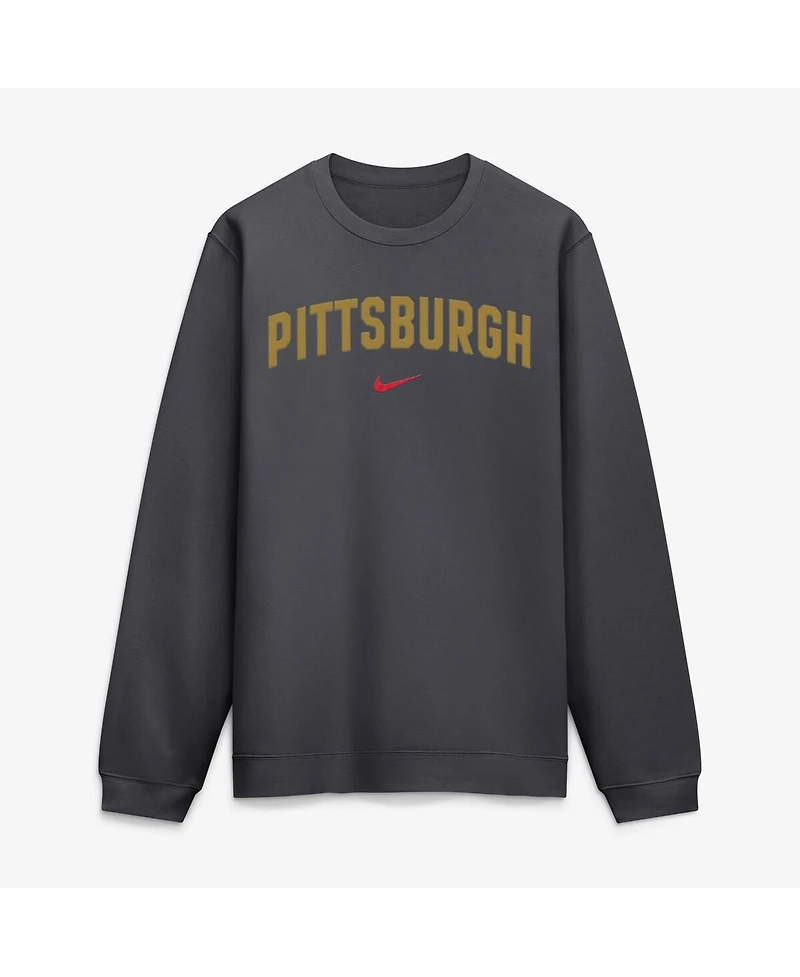 Nike Men's Anthracite Pittsburgh Pirates 2026 City Connect Club 2-Hit Sweatshirt