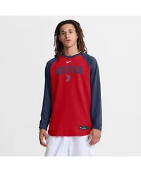 Nike Men's Red Boston Sox Authentic Collection Raglan Dri-fit Sweatshirt