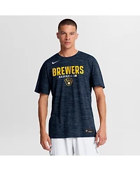 Nike Men's Navy Milwaukee Brewers Authentic Collection Velocity Dri-fit T-Shirt