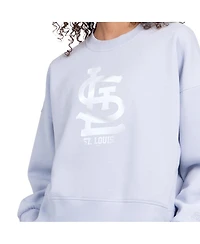 Starter Women's Light Blue St. Louis Cardinals Pastels Boxy Fleece Sweatshirt