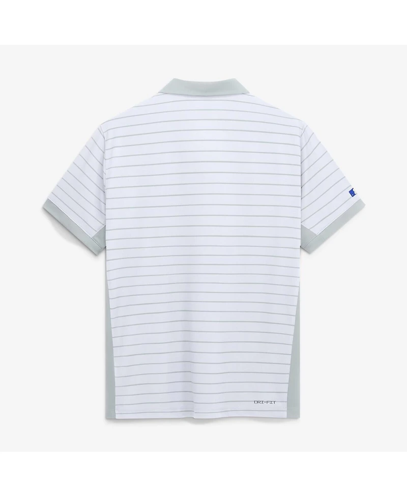 Nike Men's Platinum Atlanta Braves 2026 City Connect Authentic Collection Striped Victory Dri-fit Polo Shirt