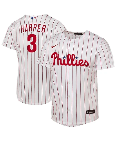 Nike Big Boys and Girls Bryce Harper White Philadelphia Phillies Home Replica Player Jersey