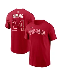 Nike Men's Brandon Nimmo Red Texas Rangers 2026 City Connect Name Number T-Shirt