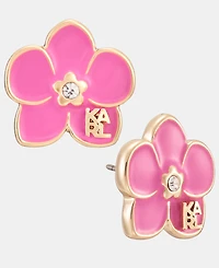 Karl Lagerfeld Paris Glass Stone Orchid Stud Earrings