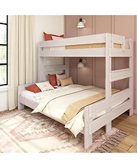 Max & Lily Solid Wood Bunk Bed, Modern Farmhouse Platform Bed Frame For Kids
