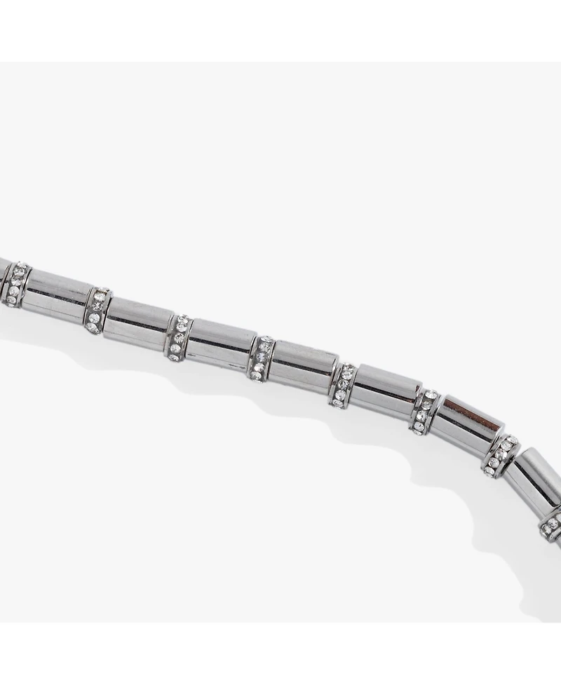 Alex and Ani Tube Bead and Crystal Chain Bracelet