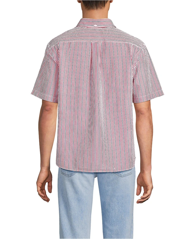 Lands' End Men's Short Sleeve Seersucker Shirt